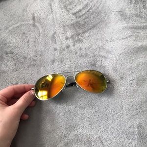 Orange pink and yellow aviator sunglasses